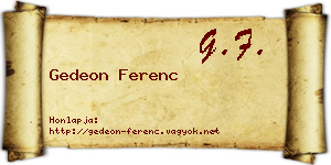 Gedeon Ferenc névjegykártya