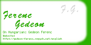ferenc gedeon business card